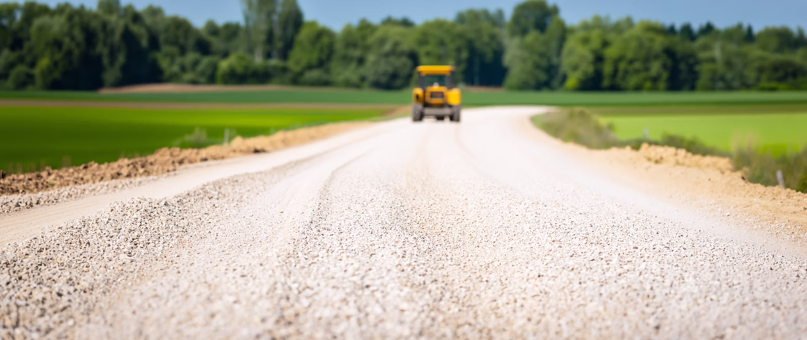 Newly constructed gravel road providing reliable rural access by Sandy Creek Construction